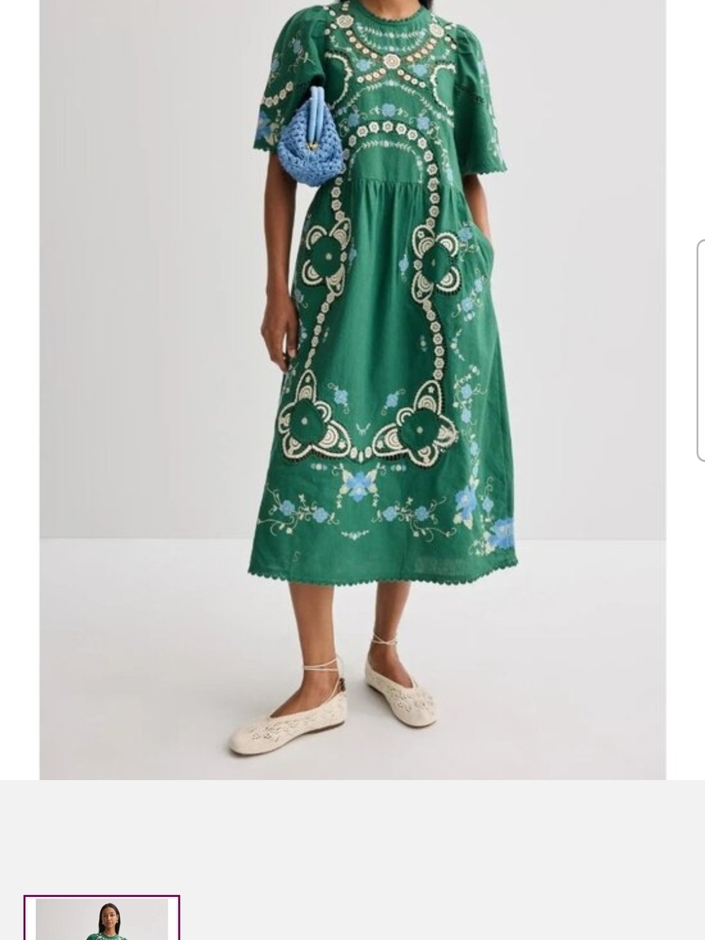 Sea Vesna Embroidery Short Sleeve Dress Size Small